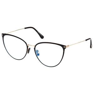 NEW TOM FORD FT5840-B/S 001 EYEGLASSES TF5840-B 001 BLACK/GOLD WOMEN CAT EYE EYE